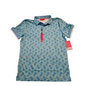 Men's Blue Patterned Polo Shirt by
